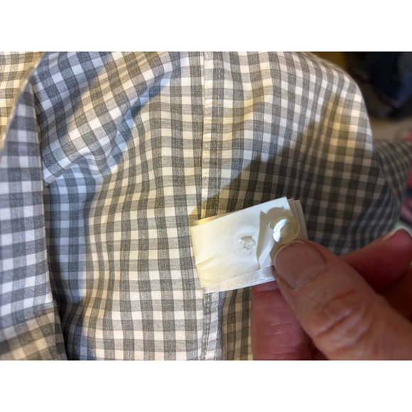 Men's Vineyard Vines Gray White Gingham Slim Fit Tucker Shirt XL - Picture 6 of 6